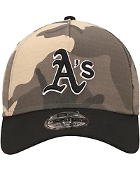 Men's New Era Oakland Athletics Camo Crown A-Frame 9FORTY Adjustable Hat