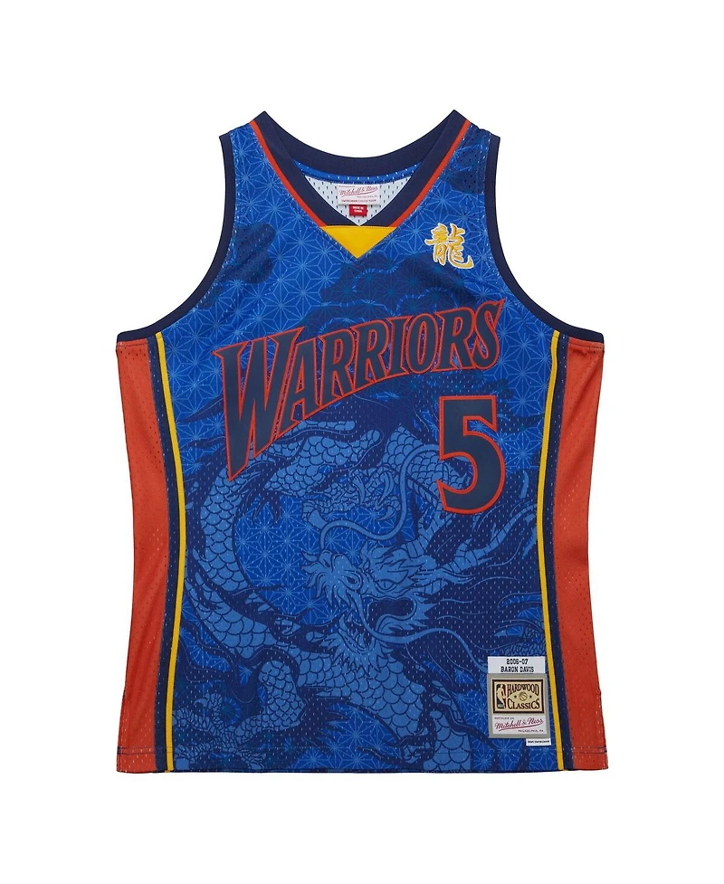 Men's Mitchell & Ness Baron Davis Royal Golden State Warriors 2006/07 Hardwood Classics Asian Heritage 6.0 Swingman Throwback Player Jersey