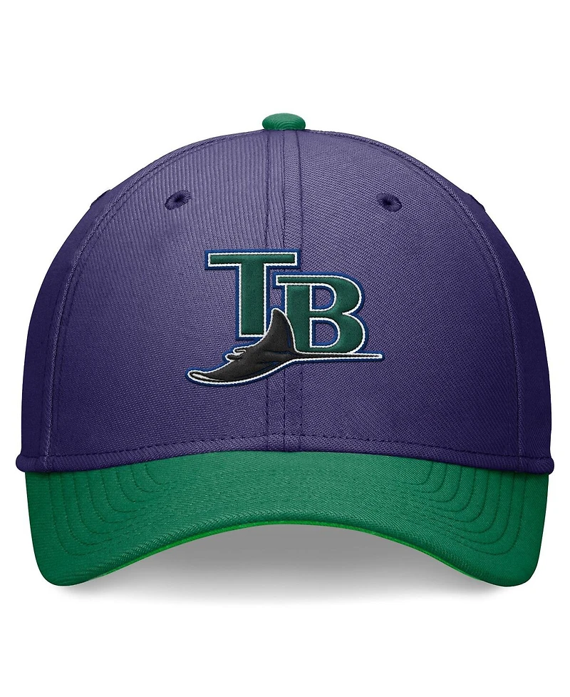 Men's Nike Purple, Green Tampa Bay Rays Cooperstown Collection Rewind Swooshflex Performance Hat