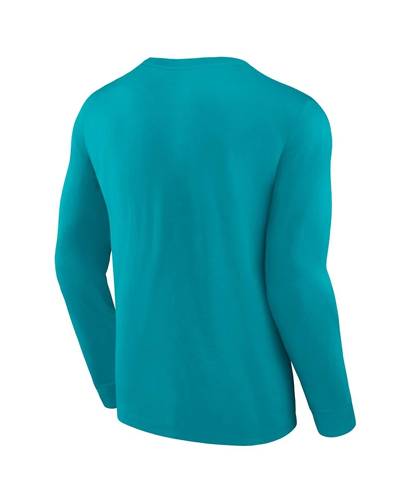 Men's Fanatics Teal Charlotte Hornets Baseline Long Sleeve T-shirt