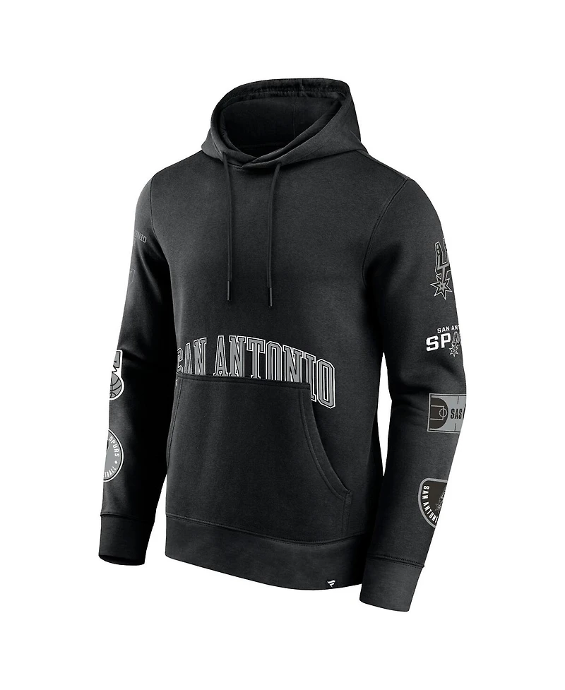 Men's Fanatics Black San Antonio Spurs Home Court Pullover Hoodie