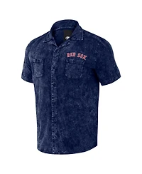 Men's Darius Rucker Collection by Fanatics Navy Distressed Boston Red Sox Denim Team Color Button-Up Shirt