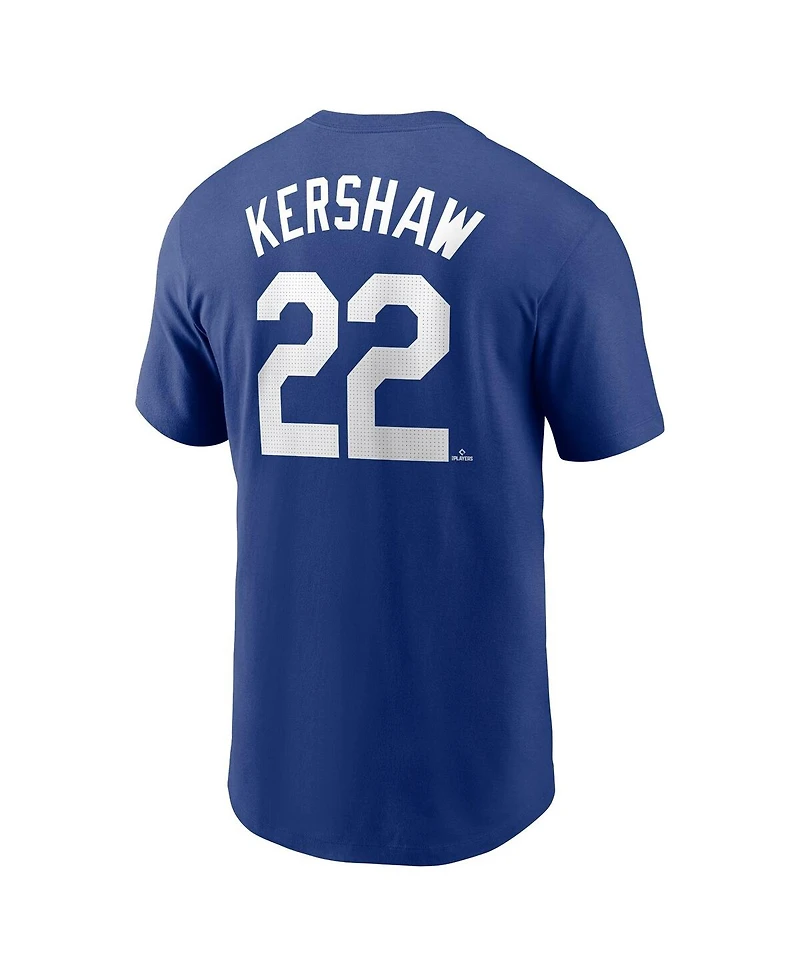 Men's Nike Clayton Kershaw Royal Los Angeles Dodgers Fuse Name and Number T-shirt