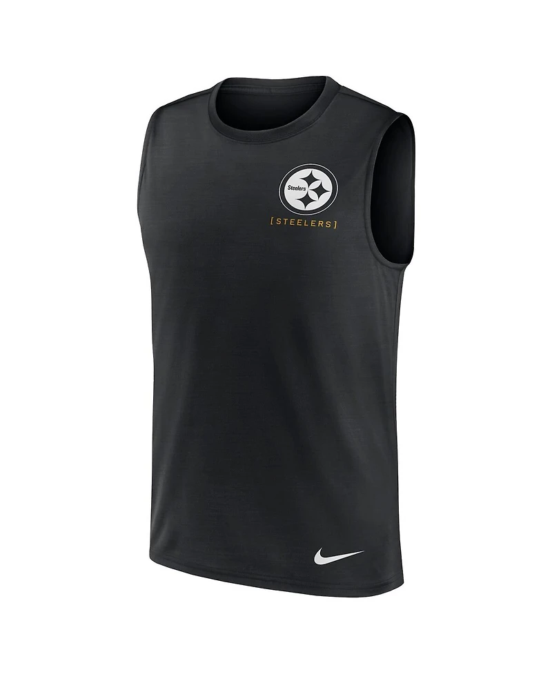 Men's Nike Black Pittsburgh Steelers Muscle Tank Top