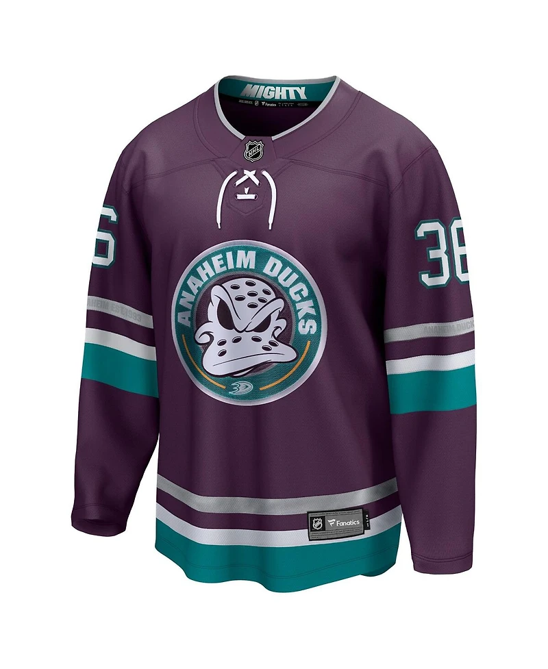 Men's Fanatics John Gibson Purple Anaheim Ducks 30th Anniversary Premier Breakaway Jersey