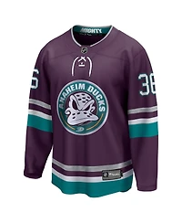 Men's Fanatics John Gibson Purple Anaheim Ducks 30th Anniversary Premier Breakaway Jersey