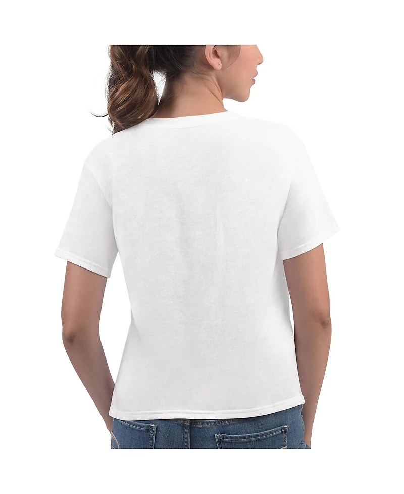 Women's G-iii 4Her by Carl Banks White Los Angeles Lakers Play the Ball Cropped T-shirt