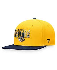 Men's Fanatics Gold, Navy Nashville Predators Fundamental Colorblocked Snapback Hat