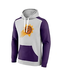 Men's Fanatics Gray, Purple Phoenix Suns Arctic Colorblock Pullover Hoodie