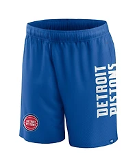 Men's Fanatics Blue Detroit Pistons Post Up Mesh Shorts