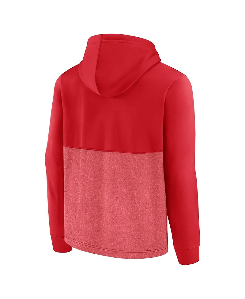 Men's Fanatics Red Chicago Blackhawks Successful Tri-Blend Pullover Hoodie