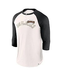 Men's Fanatics White, Black San Francisco Giants Backdoor Slider Raglan 3/4-Sleeve T-shirt