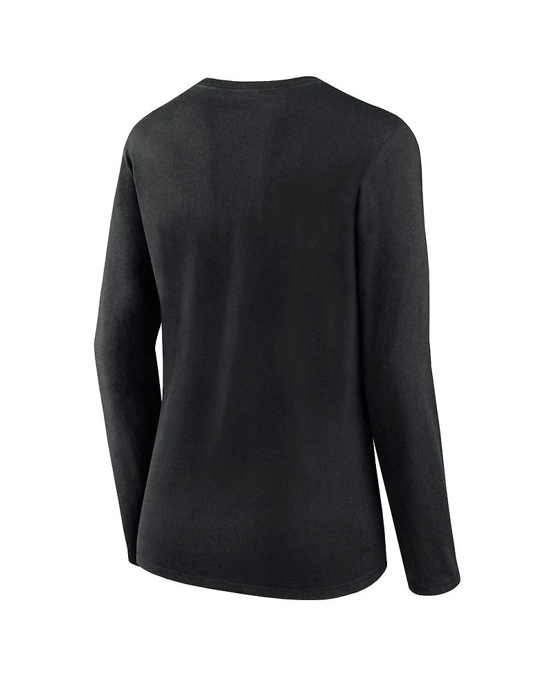 Women's Fanatics Black Las Vegas Raiders Plus Foiled Play Long Sleeve T-shirt
