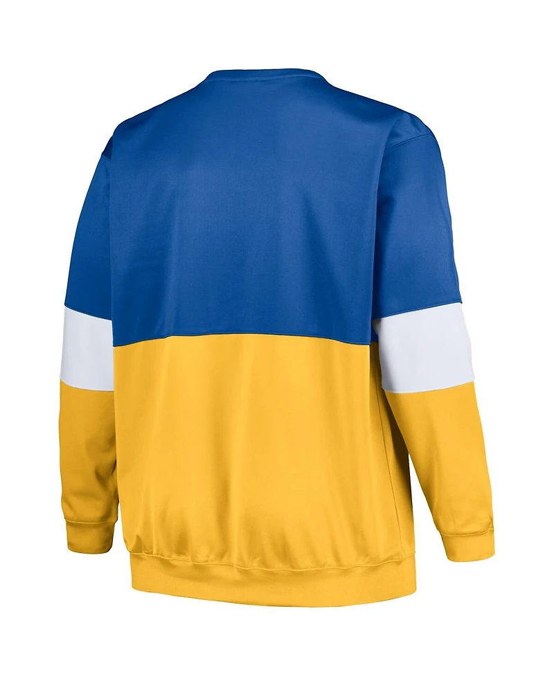 Men's Fanatics Royal, Gold Golden State Warriors Big and Tall Split Pullover Sweatshirt