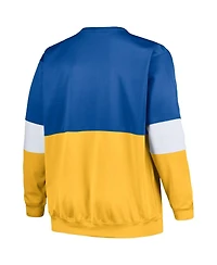 Men's Fanatics Royal, Gold Golden State Warriors Big and Tall Split Pullover Sweatshirt