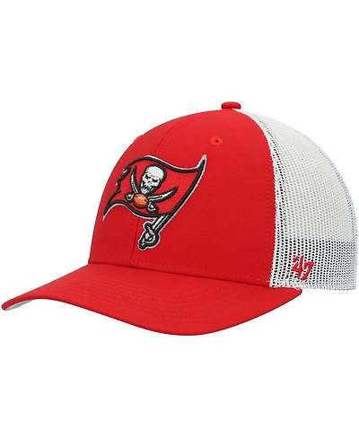 Youth Boys and Girls '47 Brand Red, White Tampa Bay Buccaneers Adjustable Trucker Hat