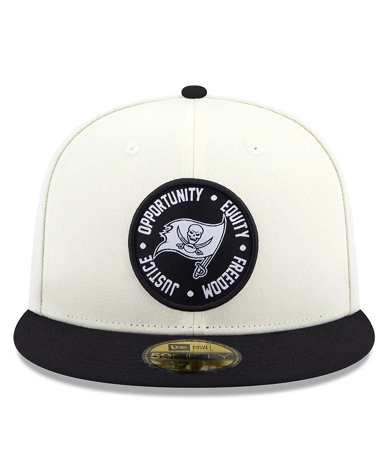 Men's New Era Cream, Black Tampa Bay Buccaneers 2022 Inspire Change 59FIFTY Fitted Hat