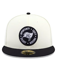 Men's New Era Cream, Black Tampa Bay Buccaneers 2022 Inspire Change 59FIFTY Fitted Hat