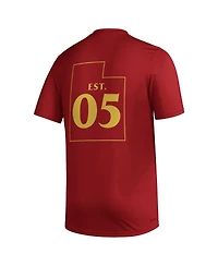 Men's adidas Red Real Salt Lake Team Jersey Hook Aeroready T-shirt