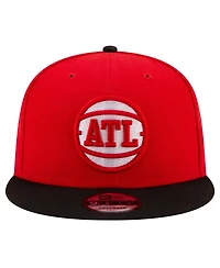 Men's New Era Red, Black Atlanta Hawks Official Team Color 2Tone 9FIFTY Snapback Hat
