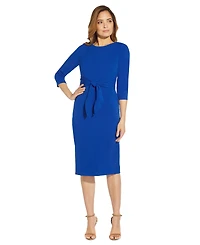Adrianna Papell Women's Tie-Front 3/4-Sleeve Crepe Knit Dress