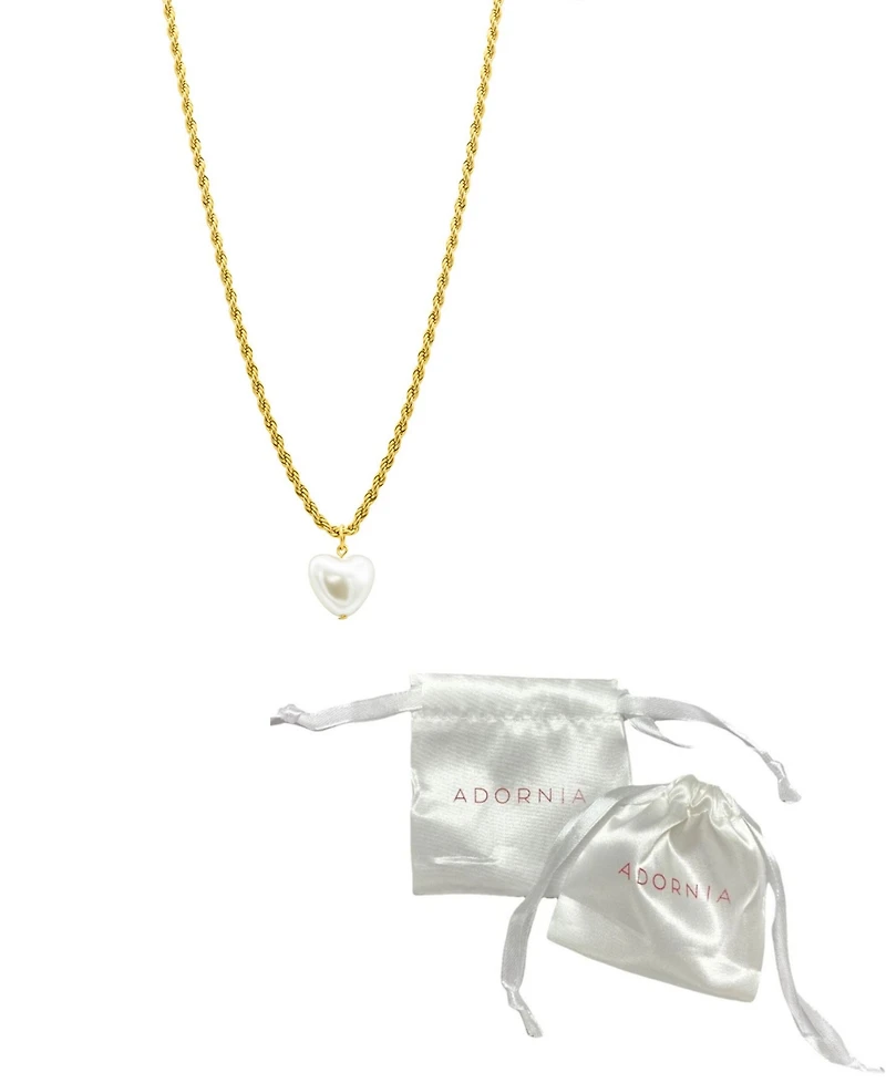 Adornia Tarnish Resistant 14K Gold-Plated Rope Chain Heart Necklace