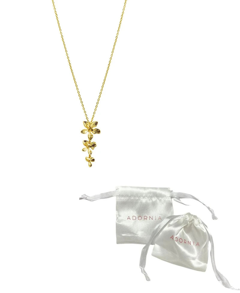 Adornia 14K Gold-Plated 3-Petal Necklace