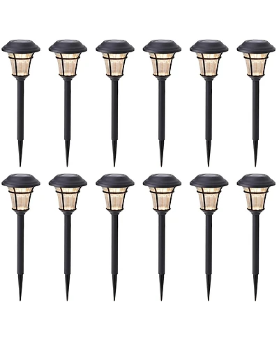 Maggift Solar Garden Path Lights 12-Pack Led Waterproof Outdoor Patio Yard Landscape