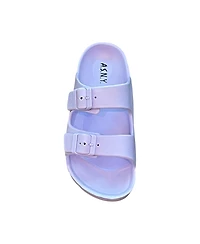 Andrew By Stevens Comfort Slides Double Buckle Adjustable Scooby Flat Sandals
