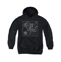 Lord Of The Rings Youth Map Me Pull Over Hoodie / Hooded Sweatshirt