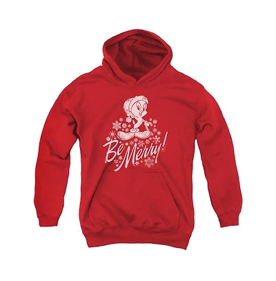 Looney Tunes Youth Merry Tweety Pull Over Hoodie / Hooded Sweatshirt