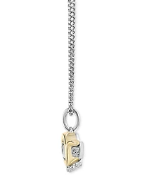 Star Wars Wonder Fine Jewelry Green Quartz (1-1/4 ct. t.w.) & Diamond (1/10 ct. t.w.) Grogu Pendant Necklace in Sterling Silver & Gold-Plate, 15-3/4"