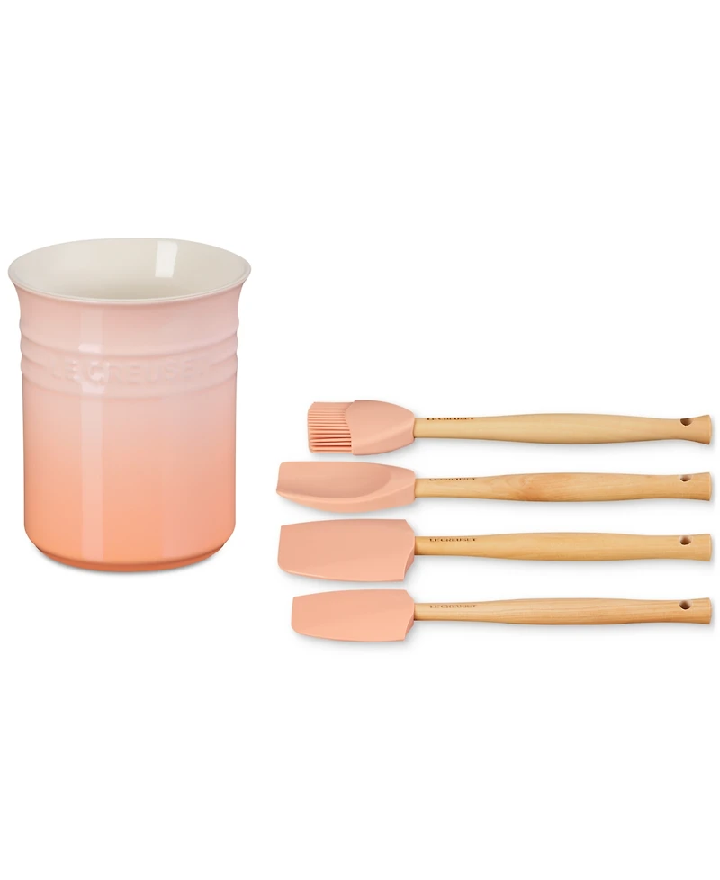 Le Creuset 5 Piece Utensil Set with Stoneware Utensil Crock