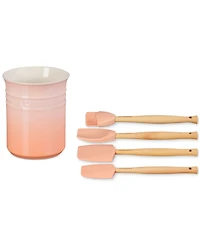 Le Creuset 5 Piece Utensil Set with Stoneware Utensil Crock