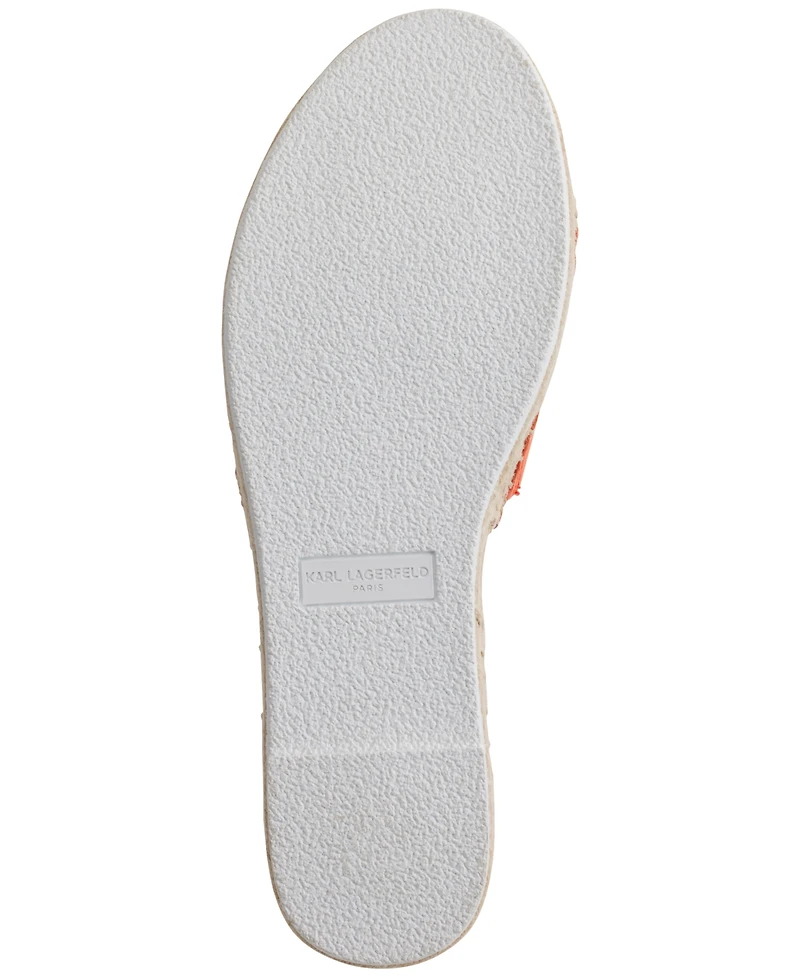 Karl Lagerfeld Paris Cherie Logo Slip-On Espadrille Platform Slide Sandals
