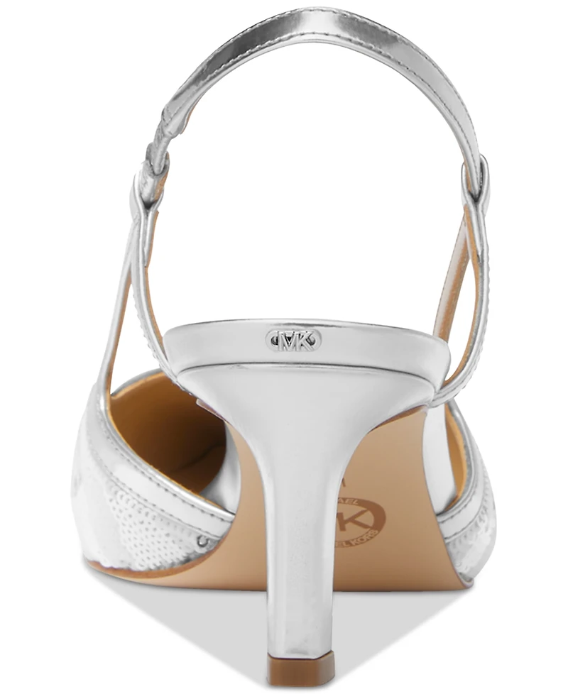 Michael Michael Kors Women's Alora Pointed Toe Mid Heel Slingback Pumps