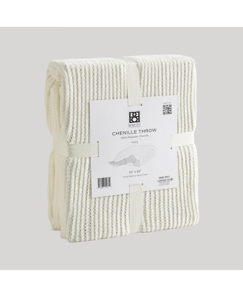 Bebejan Chenille Throw Blanket 50"W X 60"L