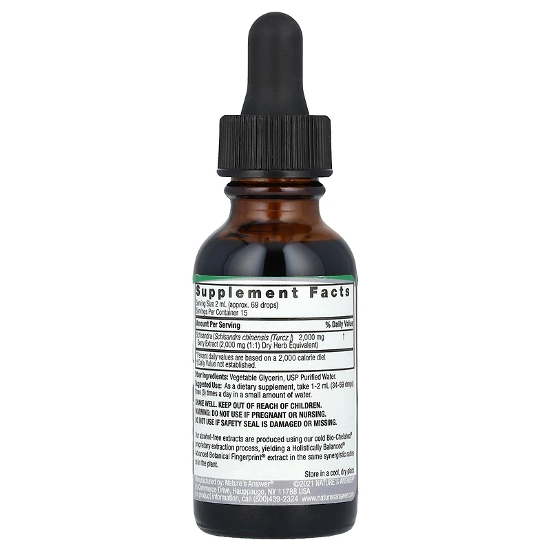 Nature's Answer Schisandra Extract Alcohol-Free 2 000 mg - 1 fl oz (30 ml)