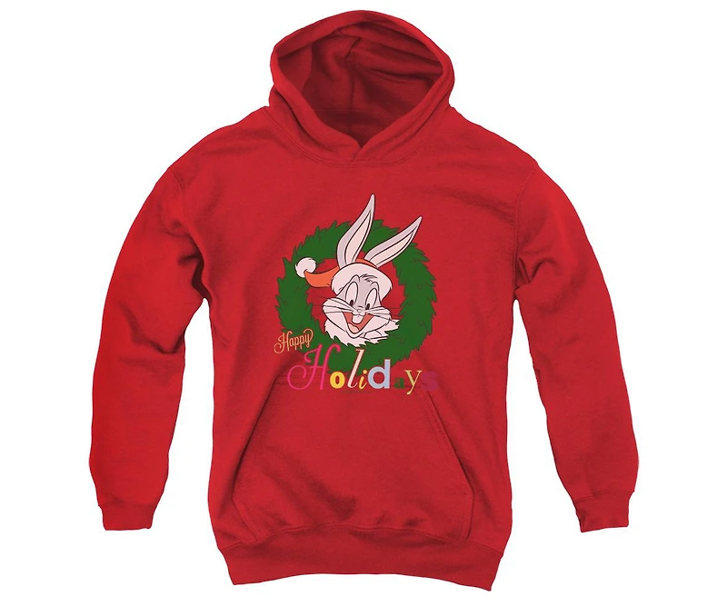 Looney Tunes Youth Holiday Bunny Pull Over Hoodie / Hooded Sweatshirt