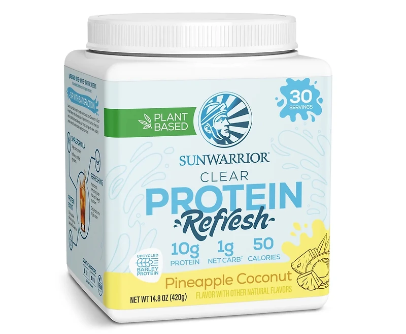 Clear Protein Refresh Protein Powder, Plant Based Protein Powder, Sunwarrior, Pineapple Coconut, 420g