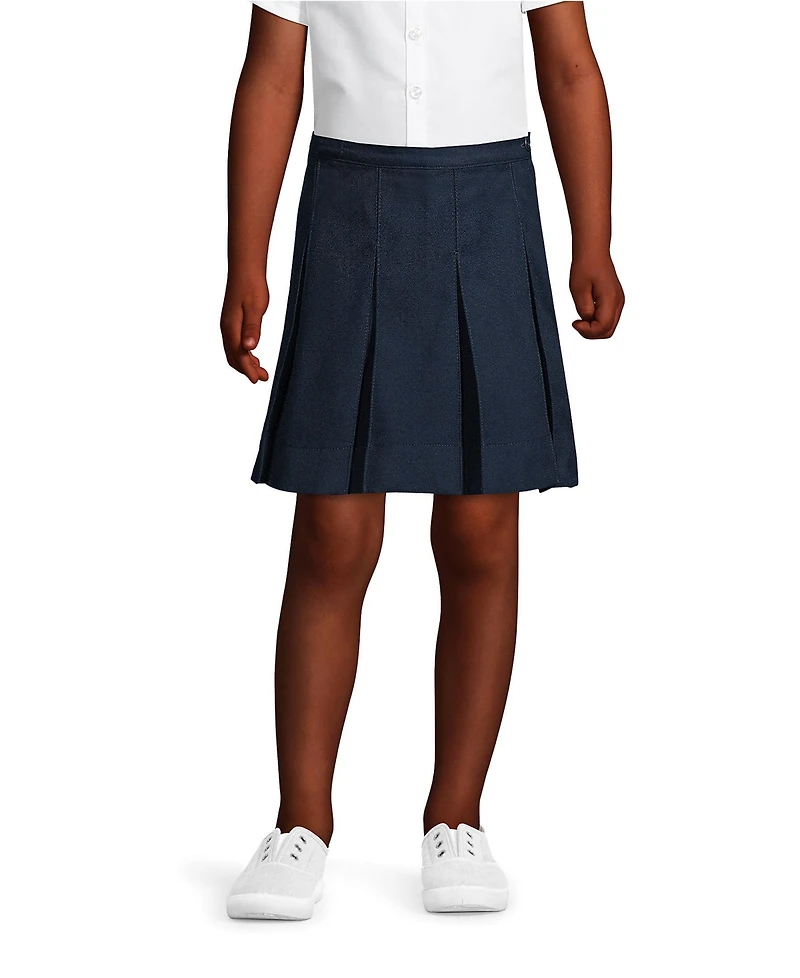 Lands' End Big Girls Box Pleat Skirt Above the Knee