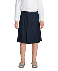 Lands' End Little Girls Box Pleat Skirt Below the Knee