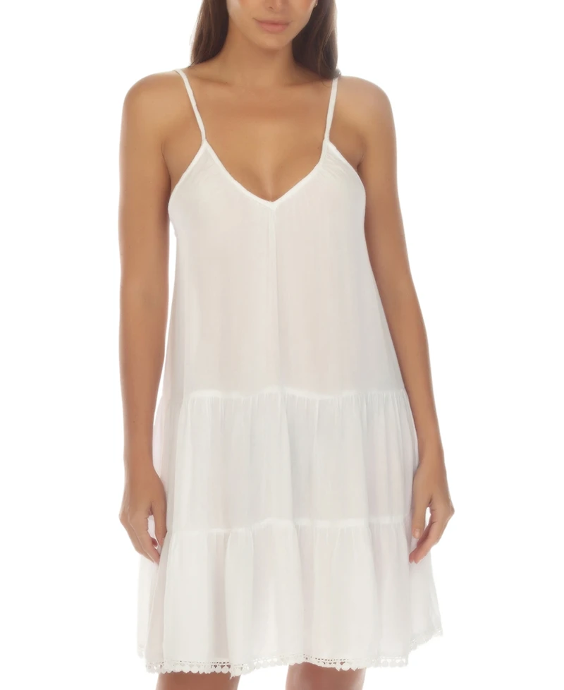 Raviya Women's Tiered Sleeveless Cover-Up Dress