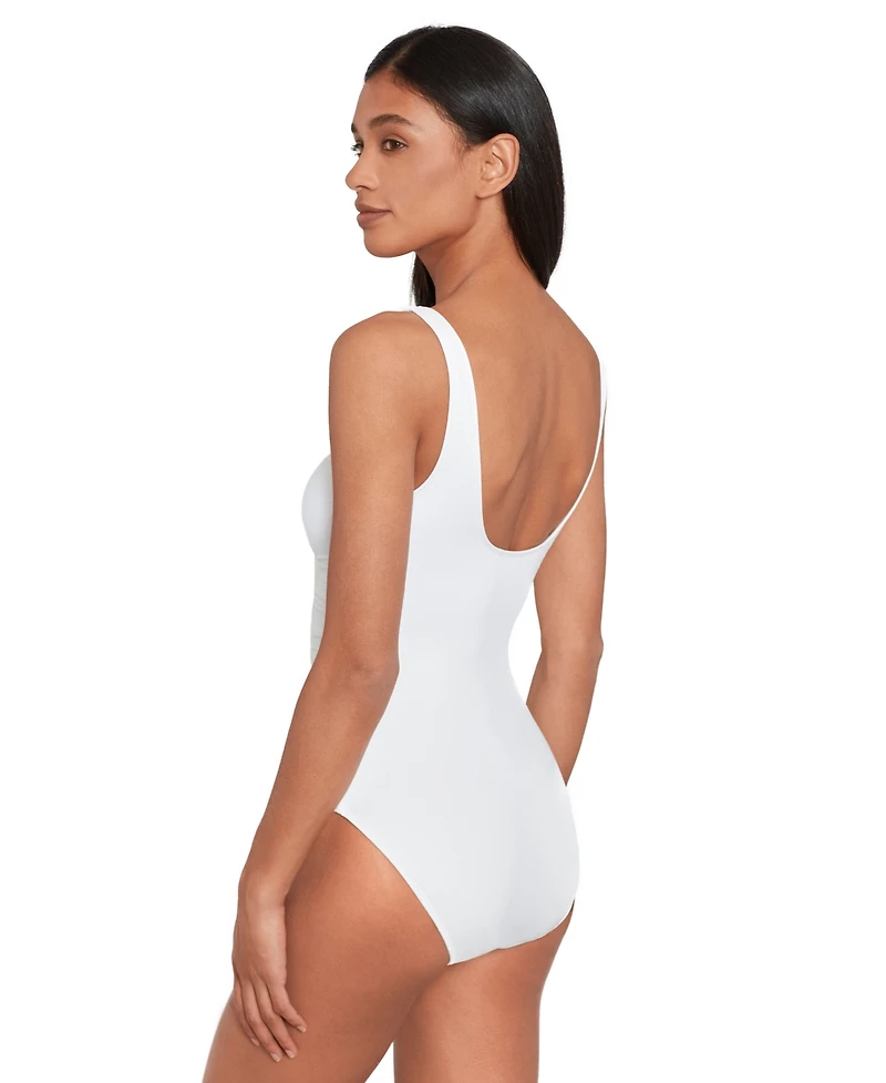 Lauren Ralph Ring Over The Shoulder Tummy Control One Piece Swimsuit