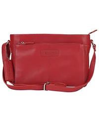 Mancini Pebble Loretta Leather Crossbody Handbag with Organizer