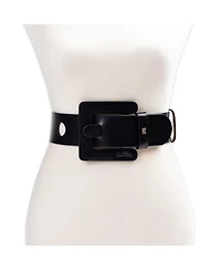 Sam Edelman Women's Perforated Leather Belt with Leather Covered Buckle