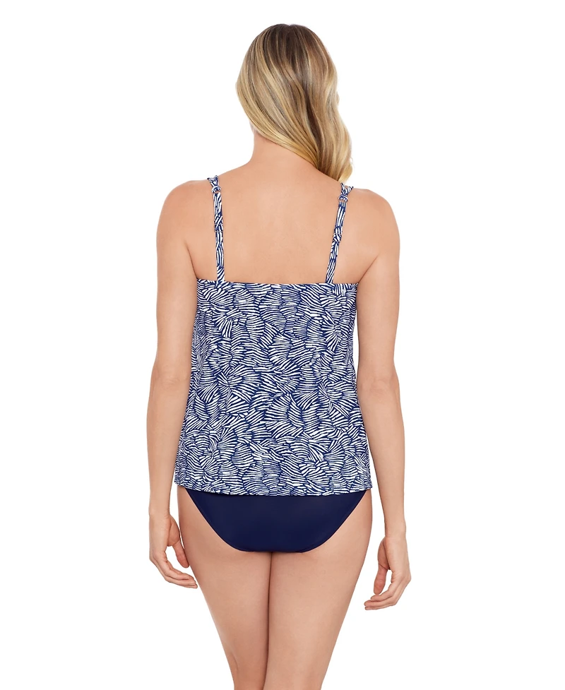 ShapeSolver by Mimi Flamingo Women's Handkerchief Hem Tankini Swimsuit Top