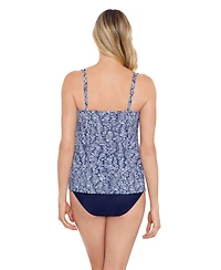ShapeSolver by Mimi Flamingo Women's Handkerchief Hem Tankini Swimsuit Top