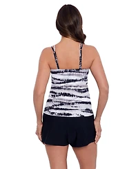 ShapeSolver by Mimi Flamingo Women's Crossover Tankini Swimsuit Top