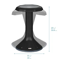ECR4Kids Ace Active Core Engagement Wobble Stool, 20-Inch Seat Height, Black